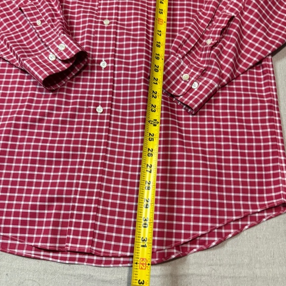 Brooks Brothers Shirt Mens Large Plaid Red White Supima Cotton Long Sleeve - Picture 5 of 6